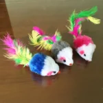 1PC Cat Interactive Cute Soft Wool Fake Mouse Colorful Feathers Fun Play Training Cat Kitten Pet Supplies - Image 4