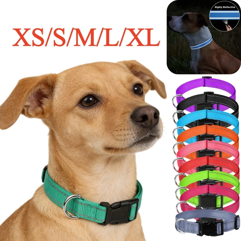 kf-S69c1dc0f1aaa4303afe2bb193b02d6d2f Pet Dog Collar Nylon Reflective Neck Collar for Small Medium Large Dog Pet Leash Collars for Dog Supplies Pet Accessories - Image 1