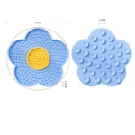 Food Grade Silicone Dog Licking Mat Cat Slow Feeder Pad Flower Shape Pet Bath Peanut Butter Lick Plate with Suction Cup - Image 6