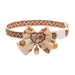 Wholesale Brown Bowtie Cat Collar with Lace Beads Bell and Breakaway Safety Buckle for Pets - Image 5