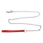 Heavy Duty Metal Chain Dog Lead With Leather Handle Long Strong Control Leash Outdoor Pet Traction Rope Anti Bite Chain Supplies - Image 6