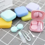 1pcs Mini Square Contact Lens Case with Mirror for Women Colorful Lens Box Eye Container Lovely Travel Kits - Image 2