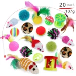 NONOR Cat Toys Set Feather Teaser Wand Toy Kitten Teaser Refills Mouse Shape Balls Shapes Playing Without the Stick - Image 3