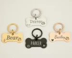 Bone Stainless Steel Dog ID Tag Custom Engraved with Name Personalized Logo Black Pet Memorial Gift Durable Collar Keepsake - Image 2