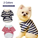 Summer Polo Shirt for Dogs Puppy Clothes Bichon Frise Chihuahua Stripe Dog Sweatshirt Dog Cooling Vest for Small and Medium Dogs - Image 5