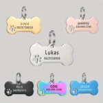 Stainless steel Personalized Engraving Anti-lost Dog ID Tag Customized Pet Name Puppy Collar Dog Cat Bone Tags Pet Supplies