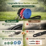 Reflective Nylon Dog Leash 1.5M-10M Long Training Lead for Dogs Outdoor Walking Pet Traction Rope for Night Safety Pug Supplies - Image 4