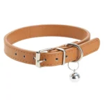 Leather Pet Collar: Simple Style Bell Collar for Dogs, Flat Pet Neckband with Bell, Durable Leather Dog Collar Pet Accessories - Image 4