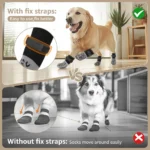 4pcs Dog Paw Protectors Anti-Slip Boots with Traction Control Adjustable Socks for Injured Paws Senior Dogs - Image 5