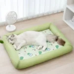 Square Cooling Puppy Bed Breathable Soft Dog Sleeping Pad Neck-protecting Dirt-resistant Pet Cooling Mat for Dogs Cats
