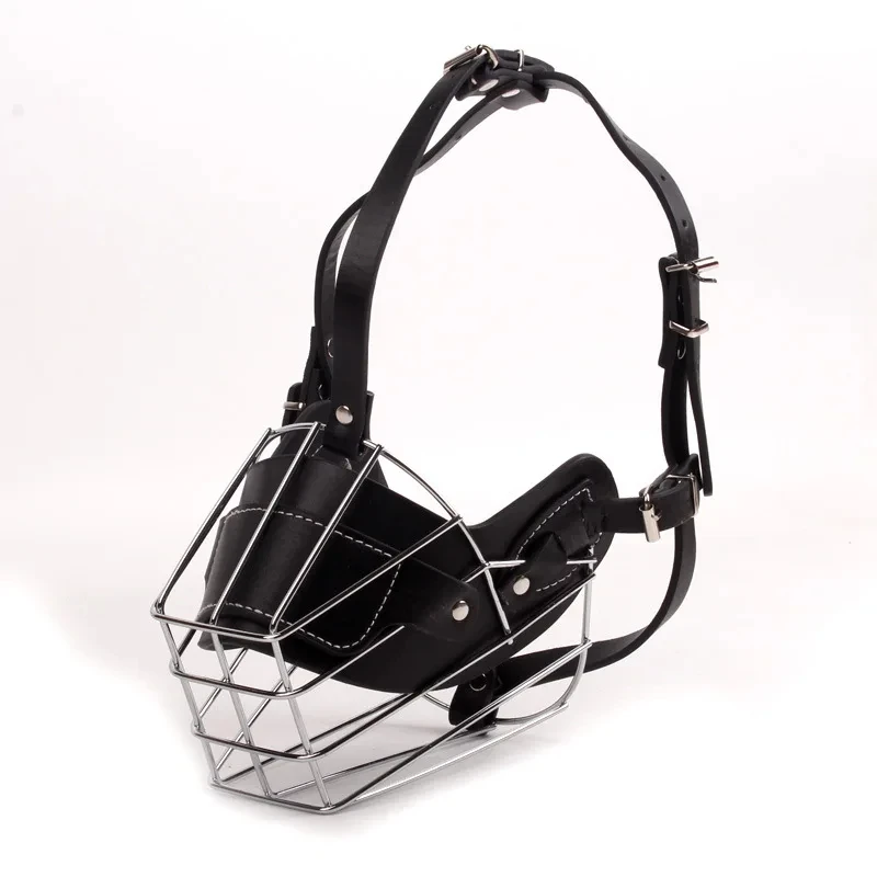 kf-S703446bc9de94734ae1c3d549ccc7240q Dog Muzzle Anti Biting Pet Mouth Mask Adjustable & Breathable Leather Metal Muzzle Protection Cover Muzzles for Dog Accessories - Image 1