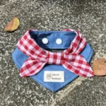 Cute Soft Dog Bandanas Breathable Adroable Dog Bibs with Red Plaid Bow Tie Triangle Bibs for Small Medium Puppy Cat - Image 5
