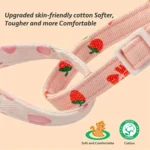 2 Pack Cotton Breakaway Cat Collar Pink Strawberries and White Heart Shaped Pendant Cute Kitten Cat Collar with Bell - Image 4