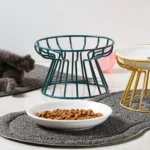 Pet Ceramic Bowl Nordic High Footed Ceramic Cat Food Bowl Snack Can Plate Anti Overturning Kitten Puppy Food Water Feeding Bowl - Image 6