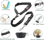 1PCS High Grade Dog Car Safety Belt Dog Safety Belt with Damping Belt and Reflective Line Adjustable Length Suitable Any Dog - Image 6