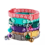 1/6/18pcs Pet Collar With Bell Footprints Colorful Dog, Dog, Cat Accessories Cat Collar Adjustable Bell Ring Necklace Pet - Image 6