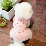 Summer Floral Print Pet Dog Dress with D-Ring Lace Ruffle Princess Skirt for Small Dogs And Cats - Image 3