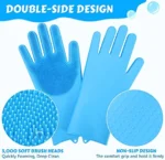 Pet Grooming Bathing Gloves Dog Cat Bathing Shampoo Scrubber Magic Massaging Cleaning Cleanner Sponge Silicon Hair Removal Glove - Image 4