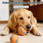 Dog Squeaky Toy Ball Elastic Rubber Ball Bite Resistant Interactive Training Teeth Cleaning Chew Toy For Small Medium Large Dogs - Image 5