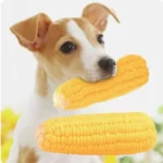 Corn Shape Puppy Dog Toy Latex Squeak Interactive Chew Bite-Resistant Training Playing Dog Supplies