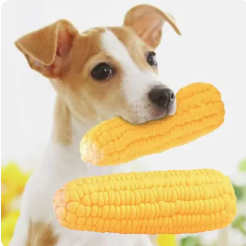 kf-S75890dce11c543a9b5448e41ae9fe3e9p Corn Shape Puppy Dog Toy Latex Squeak Interactive Chew Bite-Resistant Training Playing Dog Supplies - Image 1