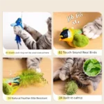 Simulation Bird Interactive Cat Toys Electric Sounding Birds Cat Chew Bite Plush Toys Cat Supplies - Image 5