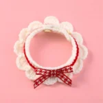 Cute Pet Cat Saliva Towel Hand-knitted Adjustable Kitten Cat Puppy Bow-knot Collar Pet Cat Decorative Collar Kitten Accessories - Image 6