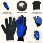 Cleaning Gloves Suitable for Hair Removal Tools for Dogs Cats Pet Massage and Caressing Gloves, Hair Removal Glove Brush 2 Pcs - Image 2