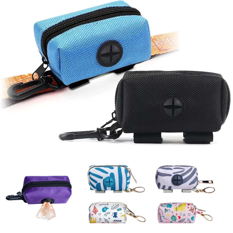 kf-S776a14e605d74635b9458b6b84db915ec Pet Dog Poop Bag Holder Leash Attachment Adjustable Mini Travel Garbage Bag Dogs Waste Poop Bags Dispenser Pet Cleaning Tools - Image 1