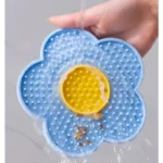 Food Grade Silicone Dog Licking Mat Cat Slow Feeder Pad Flower Shape Pet Bath Peanut Butter Lick Plate with Suction Cup - Image 4