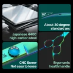 Fenice High-grade 7.0/7.5 inch JP440C Fluorescent Green Pet Grooming Scissors Shears Cutting&Curved&Thinner Set for Dog Groomer - Image 2