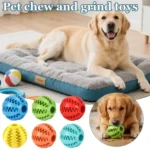 Upgrade Dog Food Ball Pet Dog Toy Interactive Rubber Balls for Small Large Dogs Puppy Cat Chewing Toys Pet Tooth Cleaning