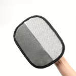 Upgrade Edition Large Pet Static Hair Removal Gloves - Black Polypropylene Cat Grooming Gloves with Yellow Accents - Image 3