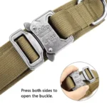 Tactical Dog Collar Heavy Duty Nylon Adjustable Quick Release Buckle with Control Handle for Medium Large Dogs Control Handle - Image 5
