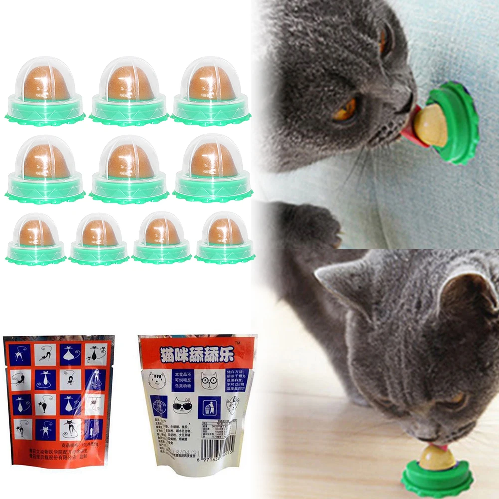 kf-S7cf2c8fce77d4953982556ed4b3a9890F 5/10Pcs Catnip Wall Ball Healthy Nutrition Cat Sugar Ball Cat Snacks Candy Ball for Help Digestion - Image 1
