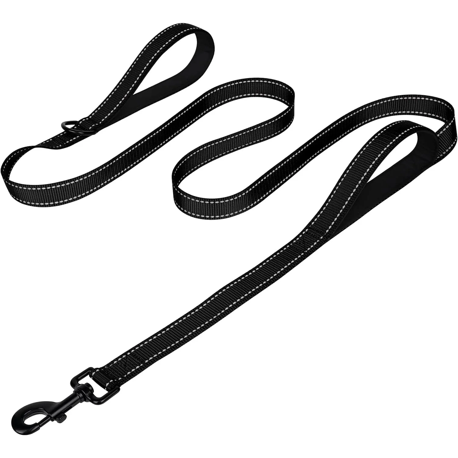 kf-S7d349edd427c466b8f11c5494a56c8154 Heavy Duty Double Handle Dog Leash with Reflective Strips for Night Safety - Ideal for Large and Extra Large Breeds - Perfect fo - Image 1