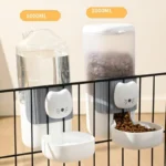 For Apartment 2PCS Automatic Pet Feeders Wall Mounted Cats Face Decoration PP Water Dispenser Set Easy Installation - Image 2