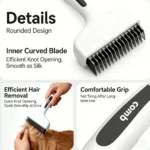 Pet Dematting Comb for Cats Dogs Deshedding Grooming Brush Long Hair Detangling Undercoat Fur Remover Tool - Image 4