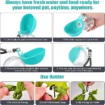 2-in-1 Portable Dog Water Bottle Foldable Silicone Dog Bowl Leak-proof Compact Travel Pet Feeding Bottle with Lanyard Hook - Image 5