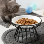 Pet Ceramic Bowl Nordic High Footed Ceramic Cat Food Bowl Snack Can Plate Anti Overturning Kitten Puppy Food Water Feeding Bowl - Image 2
