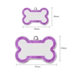 Custom Double Side Dog Cat ID Tag Glitter Dogs Cats Name Pendant Tags Pet Collar Accessories Anti-lost Bone Tags for Dog Cat - Image 4