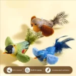 Simulation Bird Interactive Cat Toys Electric Sounding Birds Cat Chew Bite Plush Toys Cat Supplies