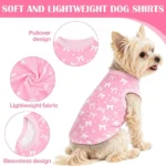 Dog Shirts for Small Dog Cute Dog T-Shirt Pink Soft Girl Doggie Sleeveless Shirt Puppy Clothes Cats Chihuahua Breathable Spring - Image 4
