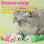 Cat Toys Sound Producing Mice Simulated Plush Colorful Feathers To Play With Cats And Mice Random Color Shipping - Image 6