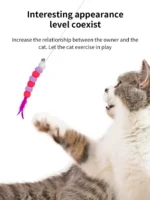 1 PCs New Elastic String Imitated Furs Bug Funny Cat Stick Suitable for Cats - Image 2