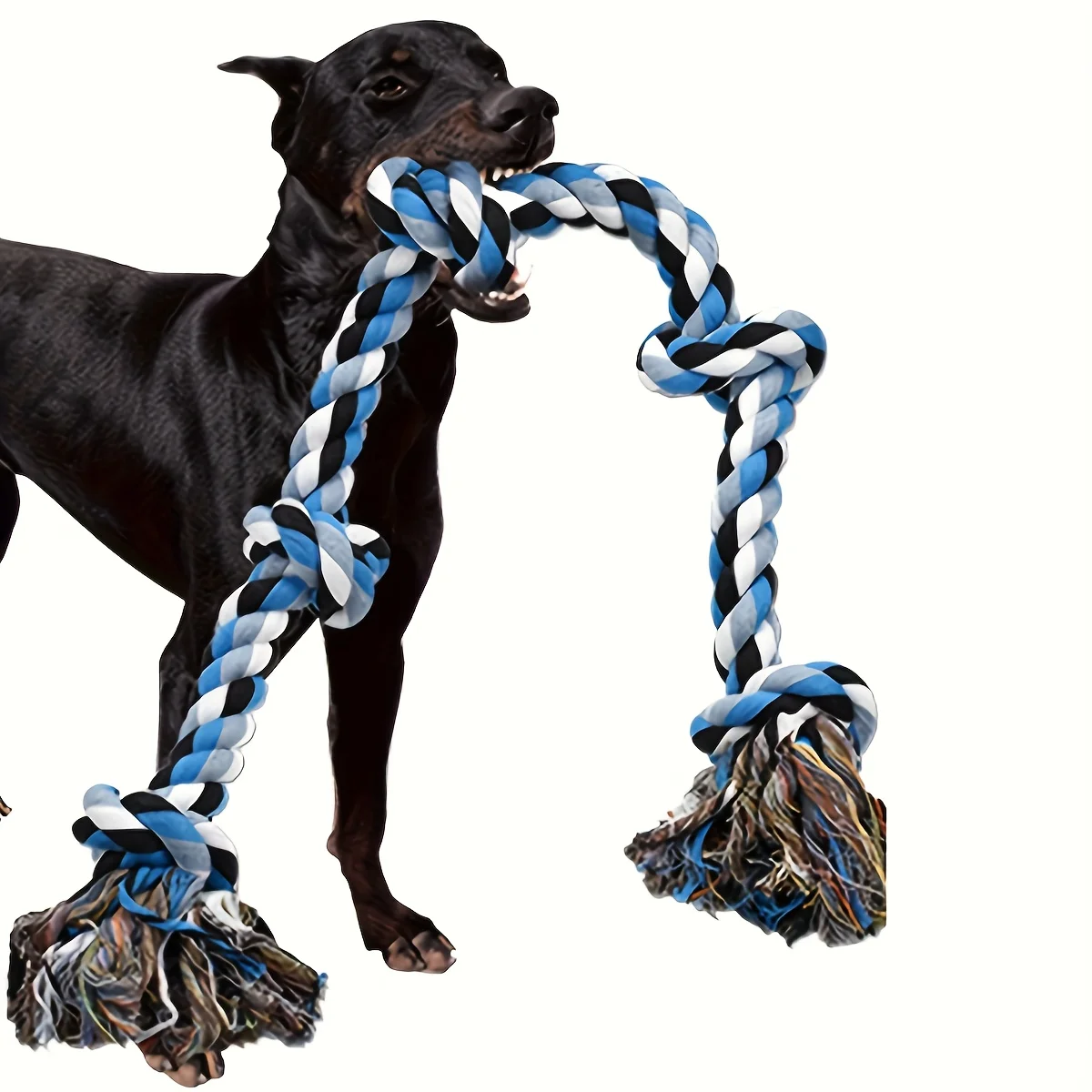 kf-S84490b4e579942de8007d9fbf3d2c699J 1pc Heavy-Duty Dog Rope Toy with Teeth Cleaning & Chewing - Extra Long Rope -Durable Chew Toy for Teeth Cleaning dog accessories - Image 1
