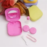 1pcs Mini Square Contact Lens Case with Mirror for Women Colorful Lens Box Eye Container Lovely Travel Kits - Image 4