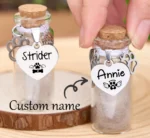 Personalized Pet Fur Keepsake,Custom Pet Hair Memorial Jar,Cremation Urn Paw Print for Pet,Pet Urn Glass Jar,Pet Memorial Gift