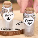 Personalized Pet Fur Keepsake,Custom Pet Hair Memorial Jar,Cremation Urn Paw Print for Pet,Pet Urn Glass Jar,Pet Memorial Gift