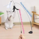 Interactive Cat Toy Handfree Cat Stick Kitten Playing Teaser Wand Toy Suction Cup Feather Wand Pet Supplies Simulation Feather - Image 6